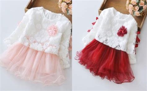 2pcs Toddler Kids Baby Girls Lace Tops Long Sleeve Dresses Kids
