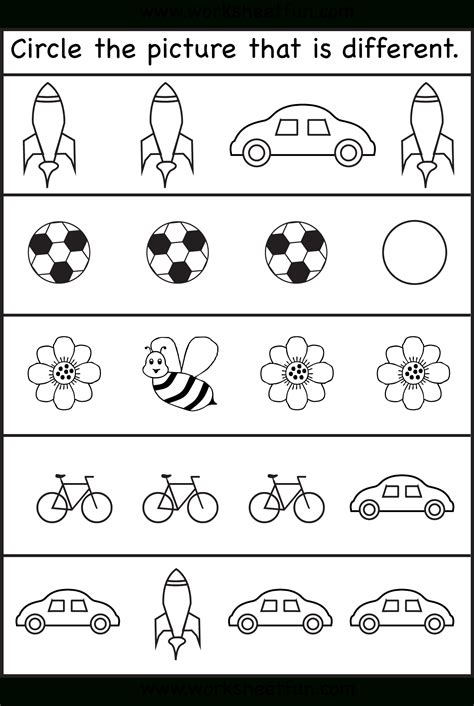 Free Shape Worksheets Kindergarten Free Printable Same And Different
