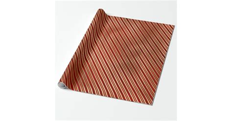 Elegant Stylish Red And Gold Christmas Stripes Wrapping Paper Zazzle