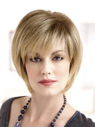 Short Straight Remy Human Hair Lace Front Wig