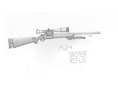 M24 Sniper Rifle Shaded By Diceman987 On Deviantart