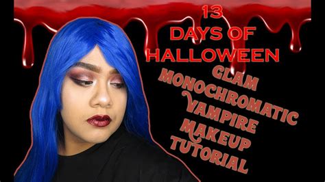 Glam Monochromatic Vampire Makeup Tutorial 13 Days Of Halloween Youtube
