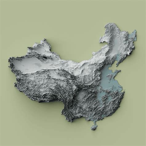 Topography Map Of China Asia 249280939 Opensea
