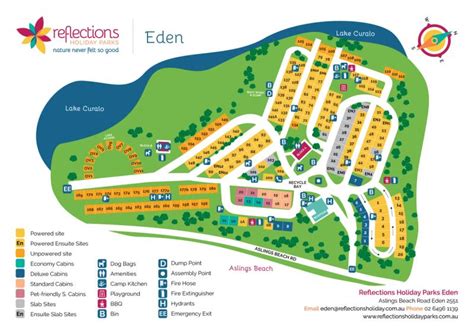 Eden Holiday Park Map Reflections Holiday Park