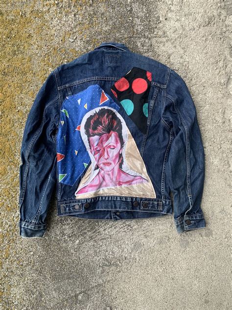 Vintage Custom Levis Denim Jacket 70500 David Bowie Lightening Bolt