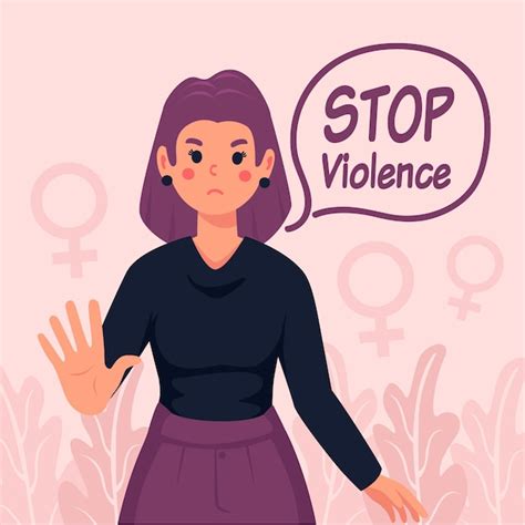 Detener La Violencia De Género Con La Mujer Vector Gratis