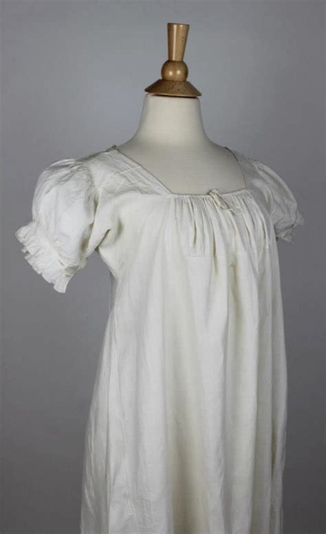 Womens Antique Regency Chemise In Linen From 1810 1825 Night Dress