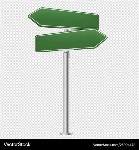 Blank Street Sign Isolated Transparent Background Vector Image