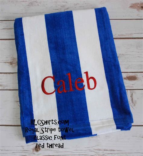 Preppy Stripe Monogrammed Beach Towels Monogrammed Beach Etsy