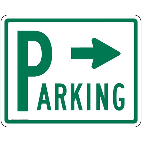 Parking Lot Sign With Right Arrow Pke 21580 Parking Control