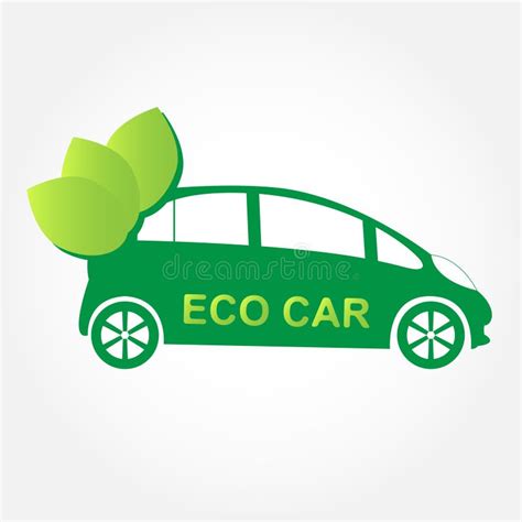Eco Friendly Car Green Car With Leafs Ecology Concept Vector