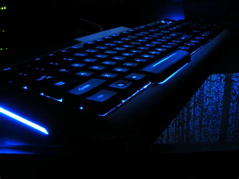 It can be difficult to see the keys in those settings, so backlit keyboards shine an led through the keycap, allowing you to identify all the keys on the. Blue Light Keyboard | My Keyboard taken at night with no lig… | Flickr