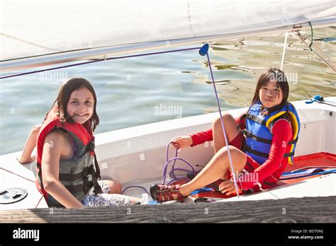Portrait Two Young Girls Boat Hi Res Stock Photography And Images Alamy