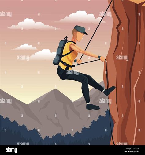 Cliff Descent Stock Vector Images Alamy