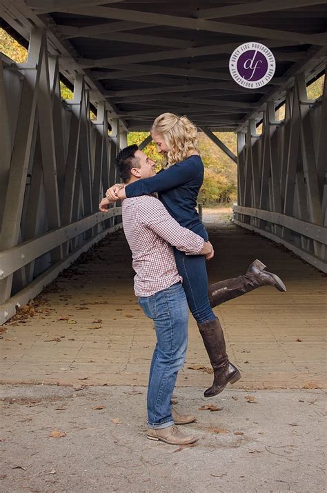 Romantic And Fun Engagement Photo Pose Everett Covered Bridge Darcy