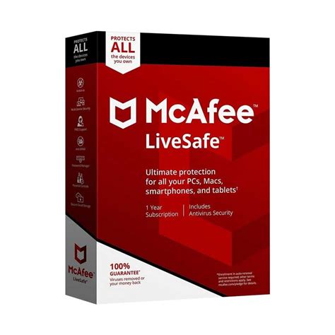 Mcafee Livesafe 2021 Unlimited Devices 1 Year Software Line