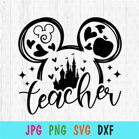 Disney Teacher Svg For Cricut Mickey Teacher Print For Etsy