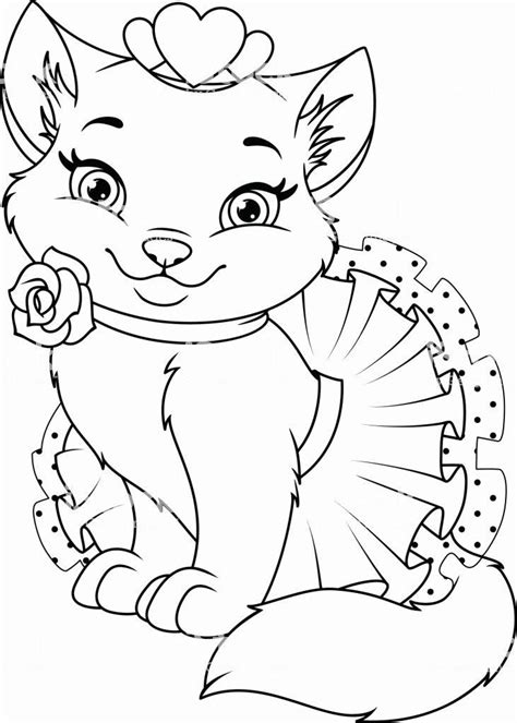 Princess Cat Coloring Page Animal Coloring Pages