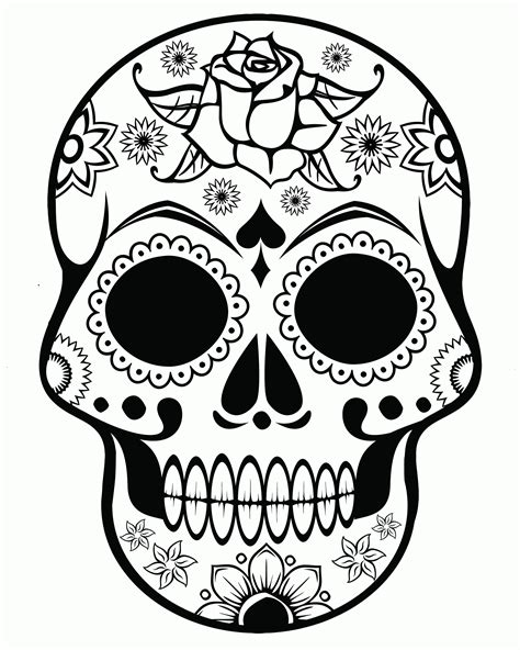 Color with tattoo containing a skull, a snake and beautiful roses with leaves. Skull Coloring Pages For Adults - Coloring Home