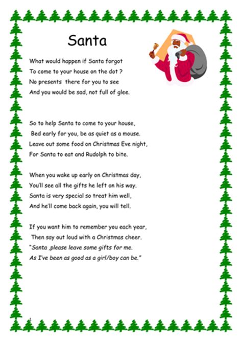 Santa Poem Teaching Resources