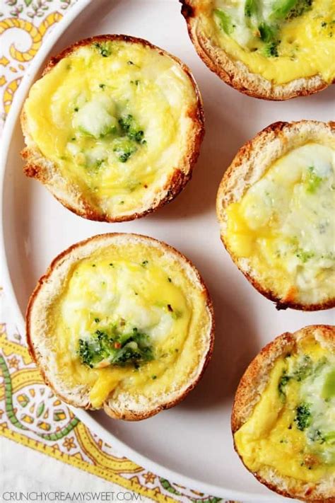 Broccoli And Cheese Mini Quiches Crunchy Creamy Sweet