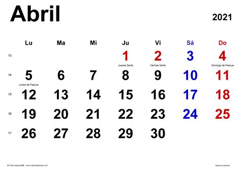 Calendario Abril En Calendario Planificador Imprimible Gratis