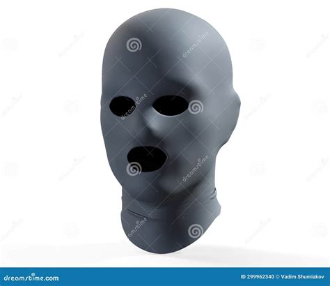 Thief Stealing Balaclava 3d Render On White Stock Illustration