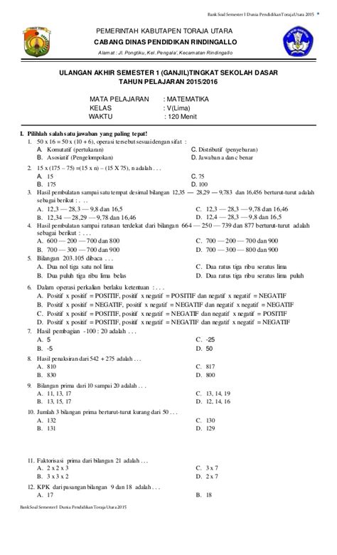 Soal matematika olimpiade sd kelas 4. Soal Matematika Kelas 5 Pecahan Dan Kunci Jawaban - Contoh Soal Olimpiade Matematika Sd Kelas 5 ...