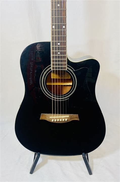 IBANEZ V70CE BK ACOUSTIC/ELECTRIC GUITAR, BLACK