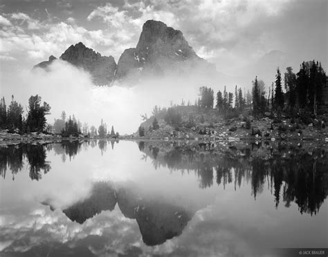 Misty Teton Reflection Bw Tetons Wyoming Mountain Photography By Jack Brauer