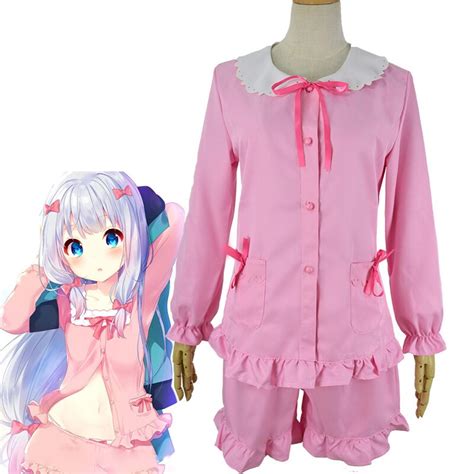 New Anime Eromanga Sensei Cosplay Suits Izumi Sagiri Pink Pajamas Blue