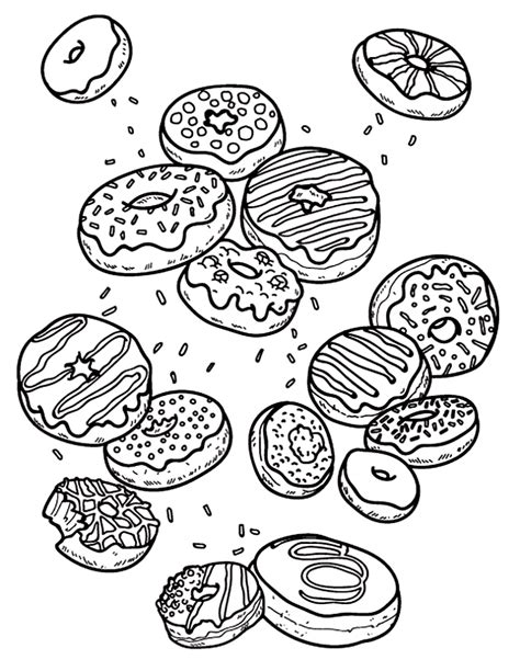 Bunny with a basket of donuts. Galaxy Unicorn Donut Kawaii Food Coloring Pages ...