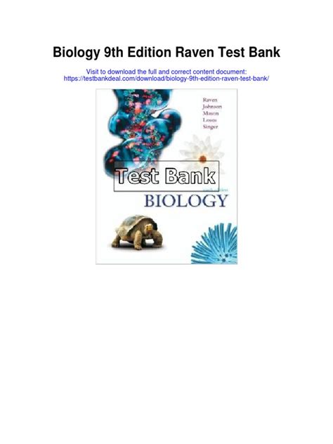 Biology 9th Edition Raven Test Bank Pdf Atoms Molecules