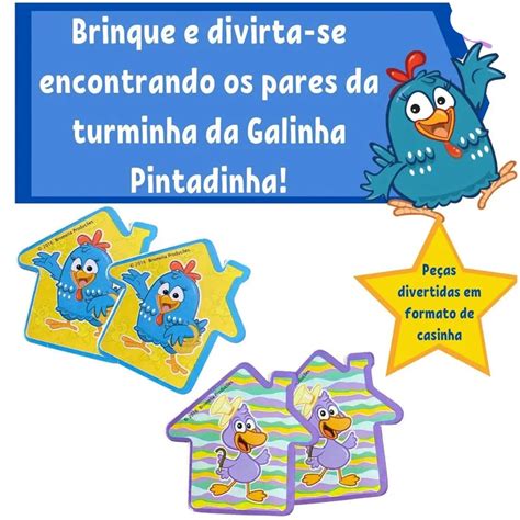 Jogo Da Memoria Galinha Pintadinha Infantil 24 Peças Em Madeira