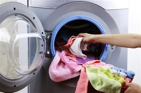 Put Cloth In Washer Stock Photo Image Of Concept Dryer 90209724