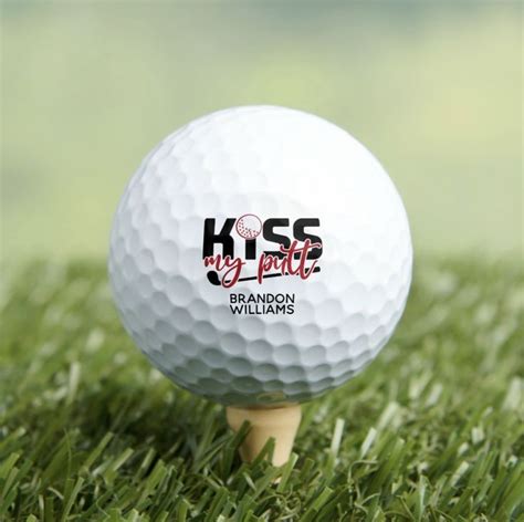 Kiss My Putt Monogram Red Golf Balls Zazzle Golf Ball Ball Golf