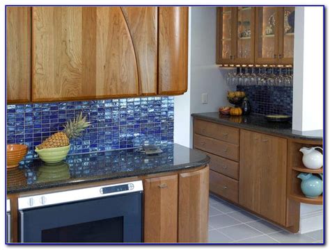 Explore glass tile backsplash ideas, and prepare to install an attractive and efficient backsplash in your kitchen. Blue Gray Glass Subway Tile Backsplash - Tiles : Home ...