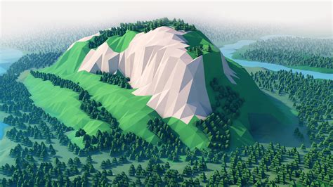 2560x1440 Resolution Mountains Trees Forest 3d Minimalism 1440p