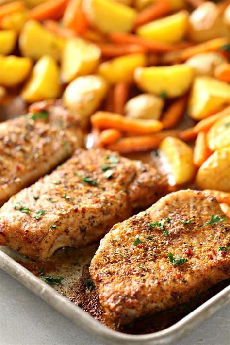 One pan pork chops and potatoes. Sheet Pan Italian Pork Chops with Potatoes and Carrots ...