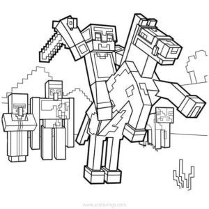 Minecraft Pillager Coloring Pages Outline Drawing XColorings Com