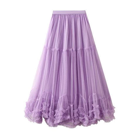Tigena Cm Tulle Maxi Skirt For Women Fashionable Hem Sweet Mesh