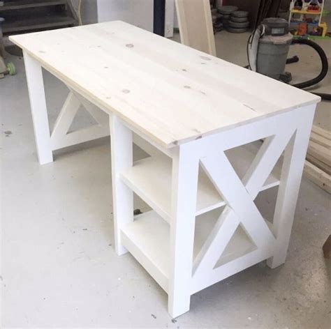 Start by making the frames for the legs. Farmhouse Desk Plans - Handmade Haven