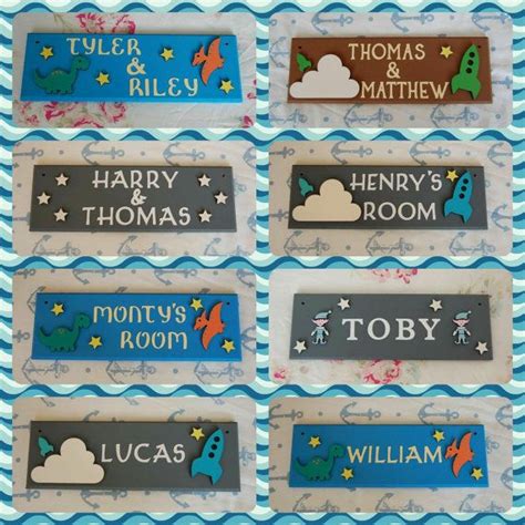 Personalised name plaque door bedroom sign gift baby boys or girls. Boys Bedroom Door Name Plaque. Any Name/Names by ...