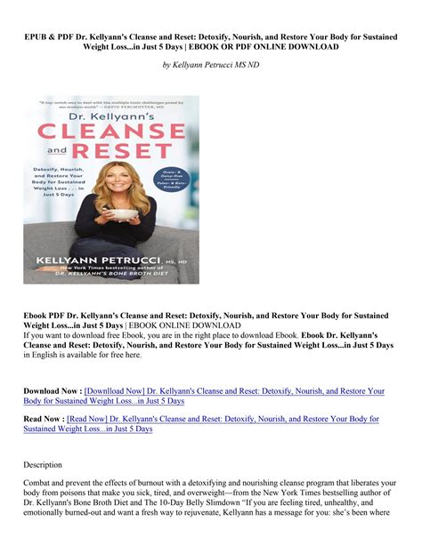 Download Dr Kellyanns Cleanse And Reset Detoxify Nourish And