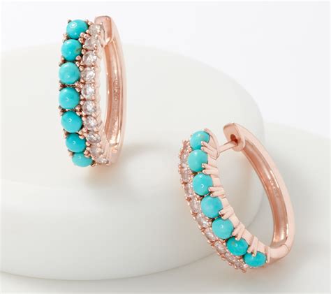 Sleeping Beauty Turquoise And Gemstone K Rose Gold Plated Earring
