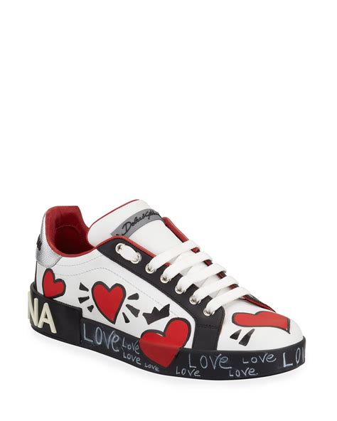 Dolce And Gabbana Portofino Graffiti Sneakers Neiman Marcus
