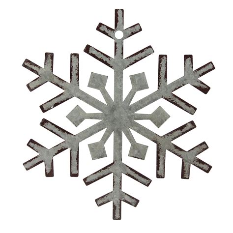 Napco 8 Galvanized Metal Weathered Snowflake Christmas Ornament Gray