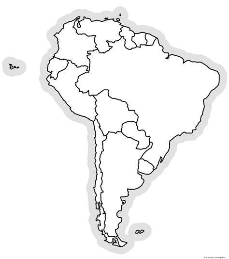 Political Map South America Drawing Of Eu
