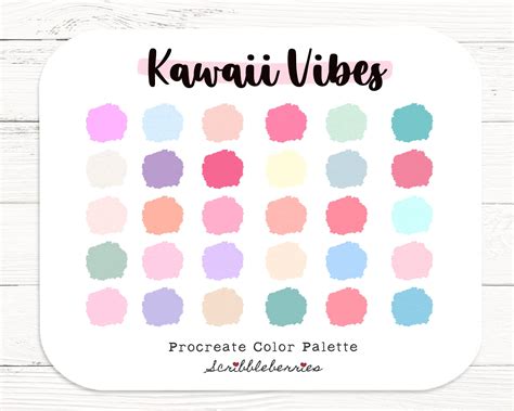 Kawaii Procreate Color Palette Colorful Palette Color Palette Ipad Pro
