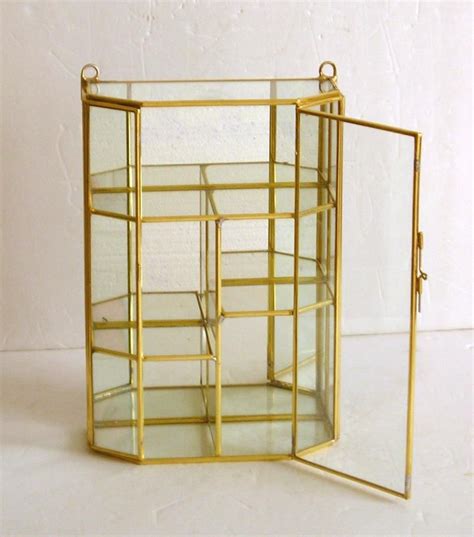 You'll receive email and feed alerts when new items arrive. Brass and Glass Small Display Cabinet | Etsy (With images ...